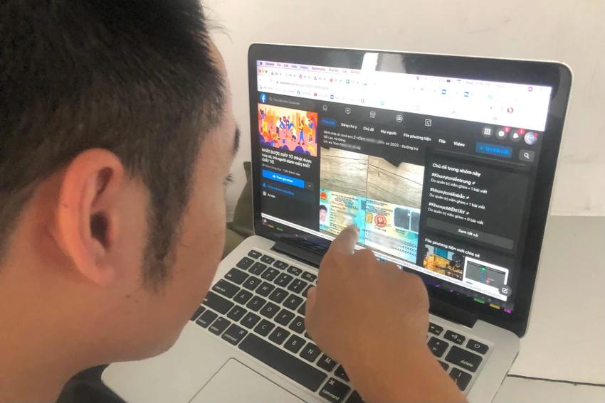 Một bài viết tìm người đánh rơi CCCD từ một hội nhóm trên mạng xã hội với đầy đủ các thông tin cá nhân của người bị đánh rơi CCCD. Những thông tin này đã được phóng viên che mờ. Ảnh: MINH HOÀNG