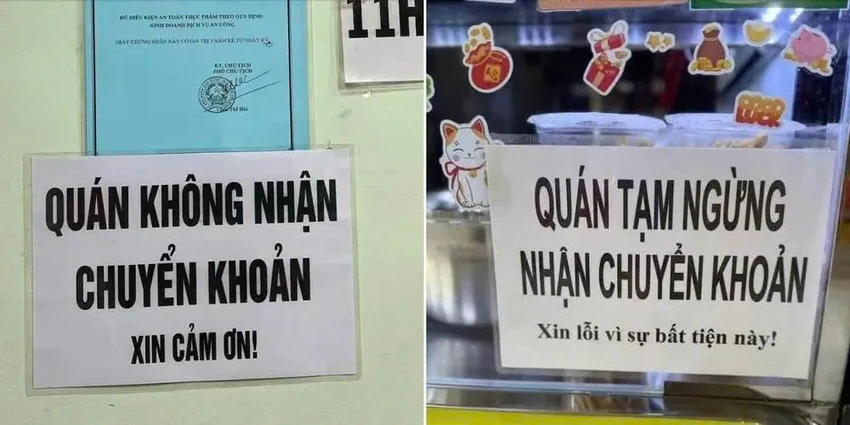 từ chối nhận chuyển khoản