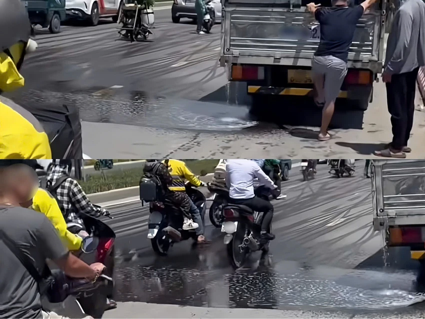 Tràn dầu ra đường