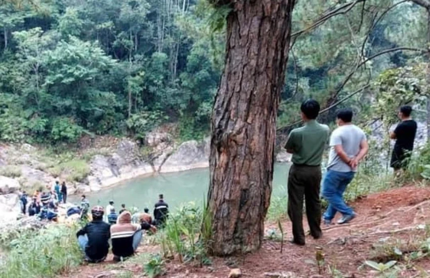 Hiện trường nơi anh Phạm Gia Anh bị đuối nước Ảnh: CA Hiện trường nơi anh Phạm Gia Anh bị đuối nước Ảnh: CA
