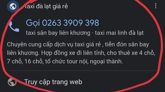 Các hãng taxi ở Lâm Đồng bị giả mạo. Ảnh: VT gia-mao-doanh-nghiep-o-lam-dong