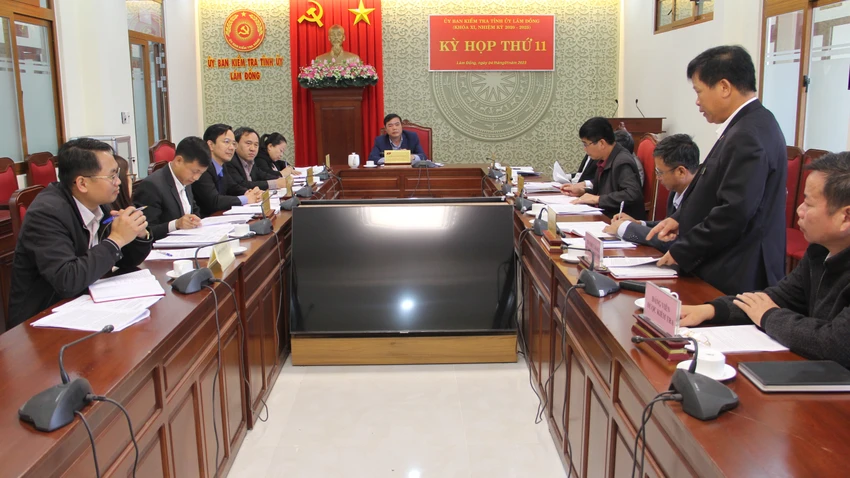 Kỳ họp thứ 11 của Ủy ban Kiểm tra Tỉnh ủy Lâm Đồng. Ảnh: CTV Kỳ họp thứ 11 của Ủy ban Kiểm tra Tỉnh ủy Lâm Đồng. Ảnh: CTV