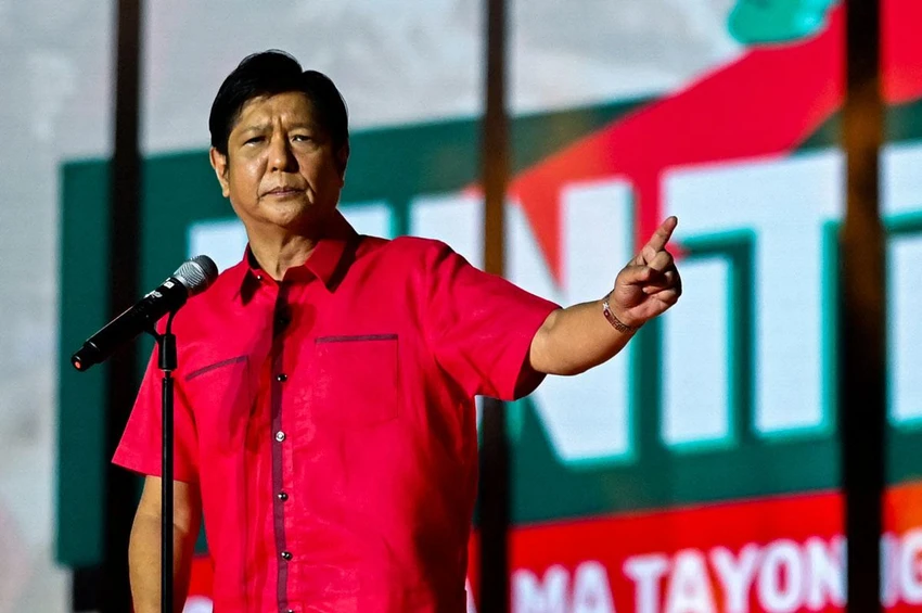 Ứng viên tổng thống Philippines - ông Ferdinand Marcos Jr. trong một đợt vận động tranh cử ở tỉnh Bulacan hồi tháng 2. Ảnh: REUTERS Ứng viên tổng thống Philippines - ông Ferdinand Marcos Jr. trong một đợt vận động tranh cử ở tỉnh Bulacan hồi tháng 2. Ảnh: REUTERS