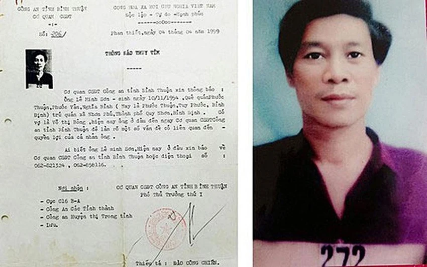 Thông báo truy tìm số 206 của cơ quan điều tra và ảnh Trương Đình Chi - Lê Minh Sơn. Ảnh: PHƯƠNG NAM chụp lại Thông báo truy tìm số 206 của cơ quan điều tra và ảnh Trương Đình Chi - Lê Minh Sơn. Ảnh: PHƯƠNG NAM chụp lại
