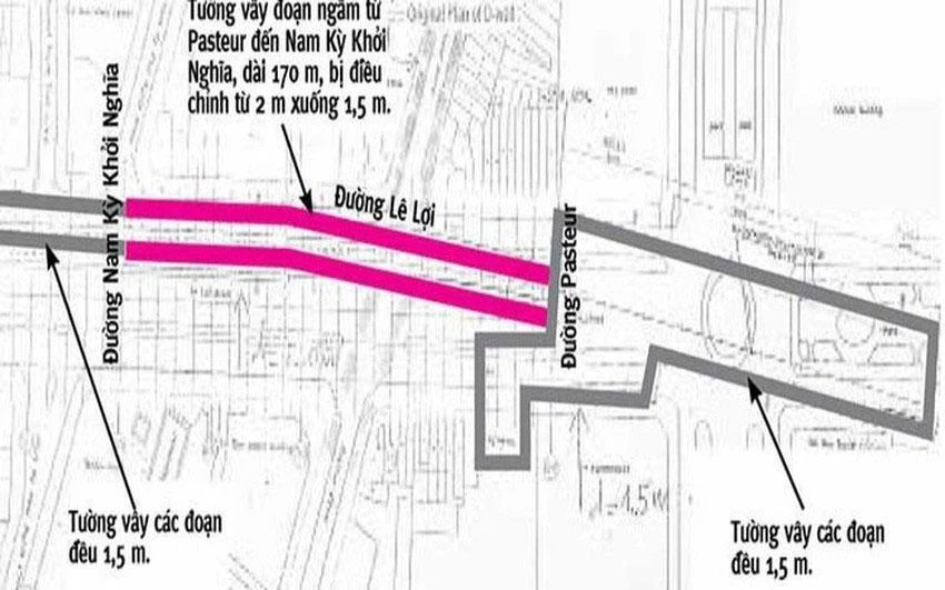 Vào tháng 12-2018, độ dày tường vây đường hầm tuyến metro số 1 (Bến Thành - Suối Tiên) bị phát hiện giảm từ 2 m xuống 1,5 m. Ảnh: PV Vào tháng 12-2018, độ dày tường vây đường hầm tuyến metro số 1 (Bến Thành - Suối Tiên) bị phát hiện giảm từ 2 m xuống 1,5 m. Ảnh: PV