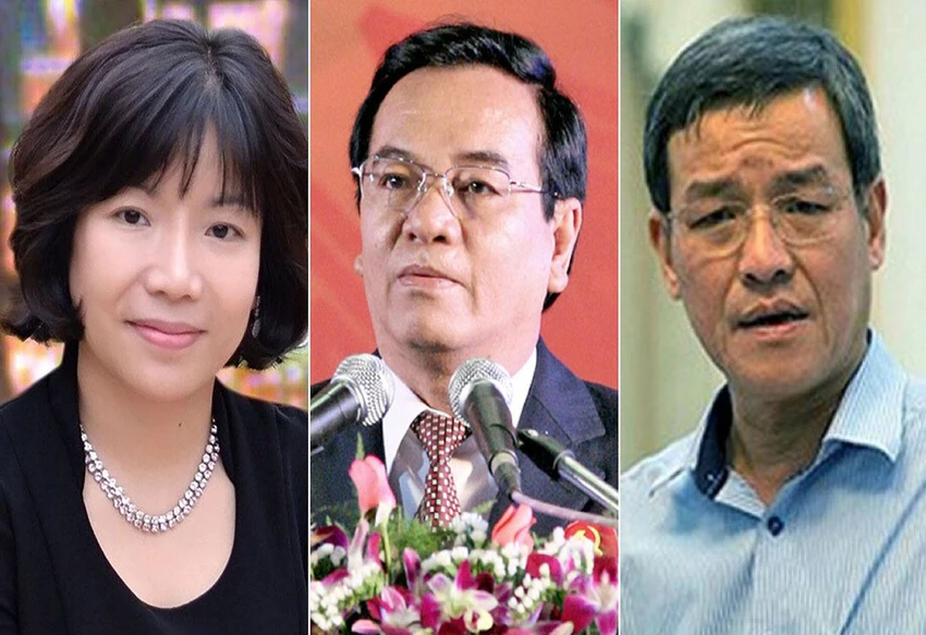 Ba bị cáo Nguyễn Thị Thanh Nhàn, Trần Đình Thành và Đinh Quốc Thái (từ trái qua). Ảnh: Tư liệu Ba bị cáo Nguyễn Thị Thanh Nhàn, Trần Đình Thành và Đinh Quốc Thái (từ trái qua). Ảnh: Tư liệu