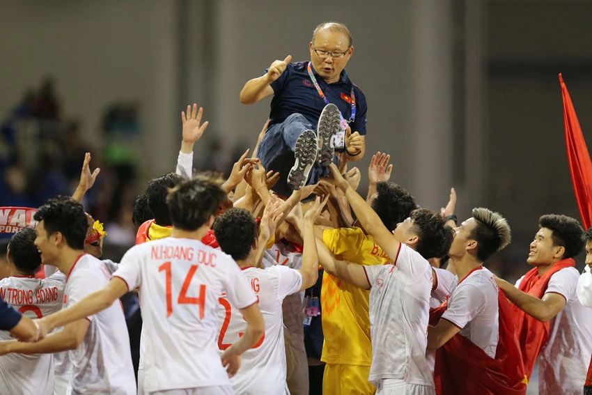 Bộ HCV SEA Games mà bóng đá VN khao khát suốt 60 năm trời với biết bao lần dự chung kết nhưng đều thất bại. Ảnh: ANH PHƯƠNG Bộ HCV SEA Games mà bóng đá VN khao khát suốt 60 năm trời với biết bao lần dự chung kết nhưng đều thất bại. Ảnh: ANH PHƯƠNG