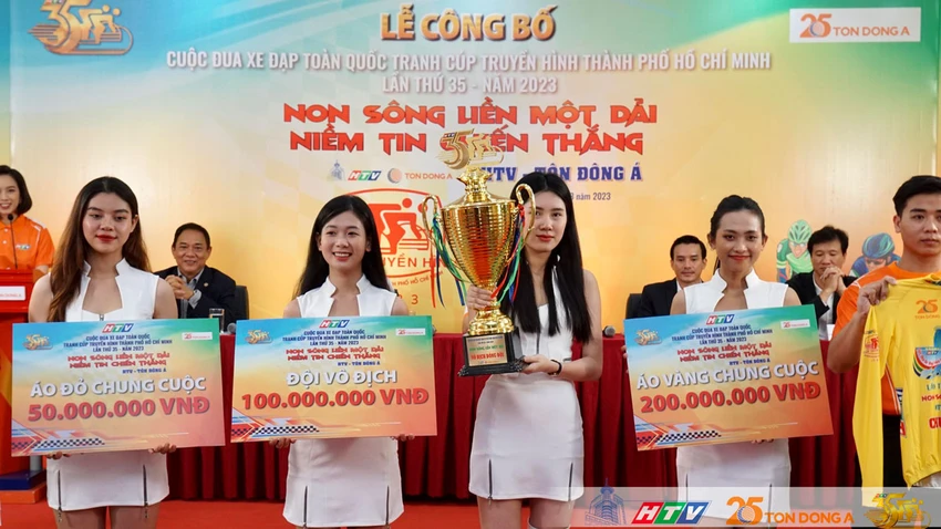 Công bố cuộc đua xe đạp Cúp Truyền hình TP.HCM 2023. Ảnh: HTV Công bố cuộc đua xe đạp Cúp Truyền hình TP.HCM 2023. Ảnh: HTV