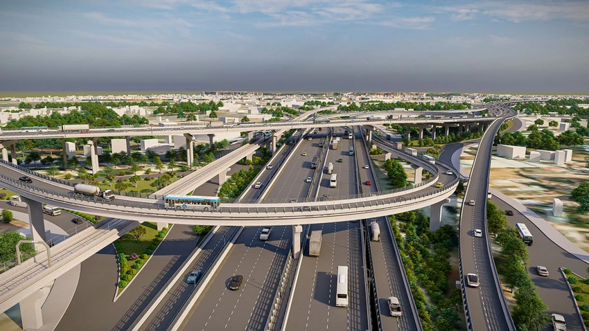 Phối cảnh dự án đường vành đai 3 sau khi hoàn thành. Ảnh: ĐÀO TRANG Phối cảnh dự án đường vành đai 3 sau khi hoàn thành. Ảnh: ĐÀO TRANG
