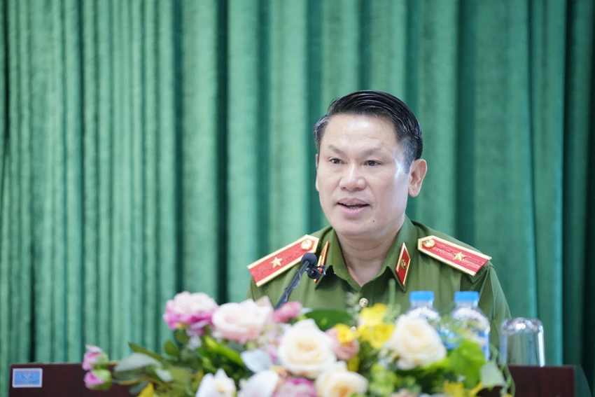 Thiếu tướng Nguyễn Văn Viện phát biểu tại hội nghị. Ảnh: PHI HÙNG Thiếu tướng Nguyễn Văn Viện phát biểu tại hội nghị. Ảnh: PHI HÙNG