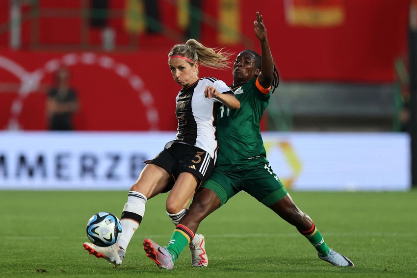 Trận nữ Zambia thắng Đức 3-2. Ảnh: AFP Trận nữ Zambia thắng Đức 3-2. Ảnh: AFP