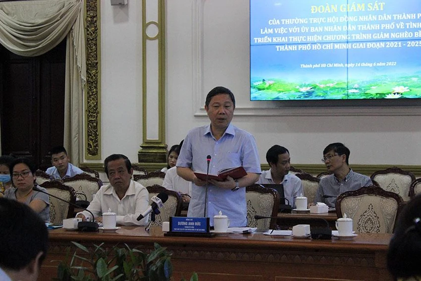 Phó Chủ tịch UBND TP.HCM Dương Anh Đức phát biểu kết luận tại buổi giám sát. Ảnh: TT Phó Chủ tịch UBND TP.HCM Dương Anh Đức phát biểu kết luận tại buổi giám sát. Ảnh: TT
