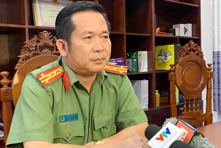 Đại tá Đinh Văn Nơi, Giám đốc Công an tỉnh An Giang, nói về nạn lừa đảo đưa người qua Campuchia. Ảnh: HD