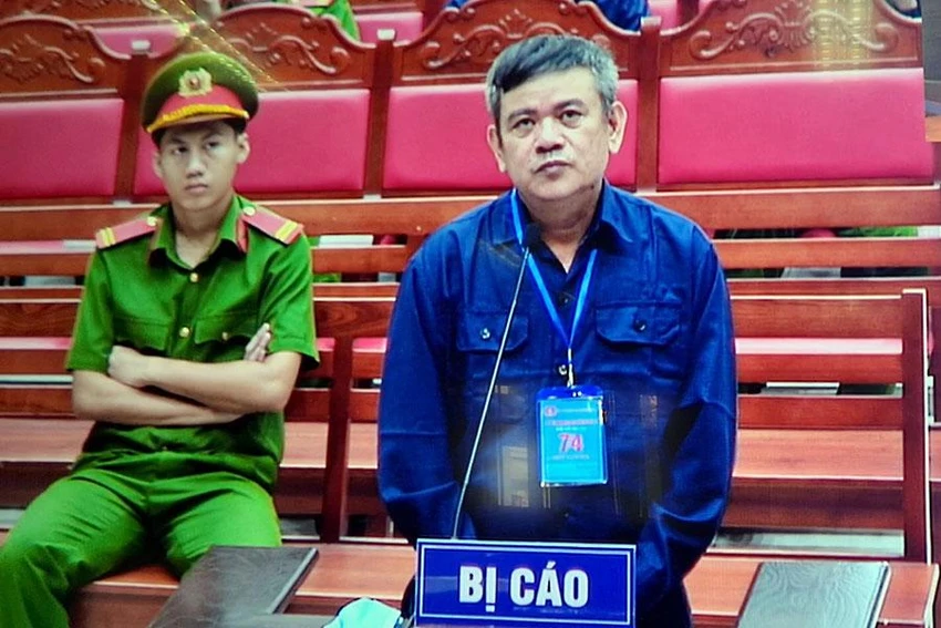 Bị cáo Ngô Văn Thụy tại tòa. Ảnh: VH Bị cáo Ngô Văn Thụy tại tòa. Ảnh: VH