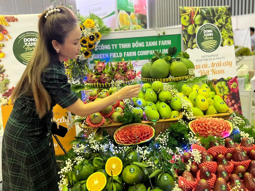 Thanh long, xoài, bưởi, cam… được giới thiệu tại triển lãm quốc tế chuyên ngành sản xuất và chế biến rau, hoa, quả Việt Nam năm 2023. Ảnh: TÚ UYÊN Thanh long, xoài, bưởi, cam… được giới thiệu tại triển lãm quốc tế chuyên ngành sản xuất và chế biến rau, hoa, quả Việt Nam năm 2023. Ảnh: TÚ UYÊN