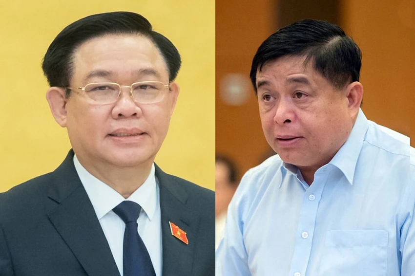 Chủ tịch Quốc hội Vương Đình Huệ và Bộ trưởng Bộ KH&ĐT Nguyễn Chí Dũng phát biểu tại phiên họp. Ảnh: Quochoi Chủ tịch Quốc hội Vương Đình Huệ và Bộ trưởng Bộ KH&ĐT Nguyễn Chí Dũng phát biểu tại phiên họp. Ảnh: Quochoi