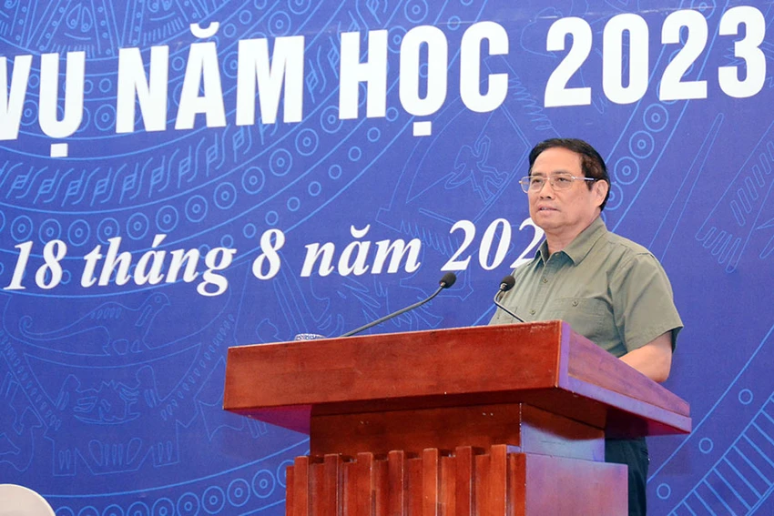 Thủ tướng Phạm Minh Chính phát biểu chỉ đạo tại Hội nghị tổng kết năm học 2022-2023 và triển khai nhiệm vụ năm học 2023-2024. Thủ tướng Phạm Minh Chính phát biểu chỉ đạo tại Hội nghị tổng kết năm học 2022-2023 và triển khai nhiệm vụ năm học 2023-2024.