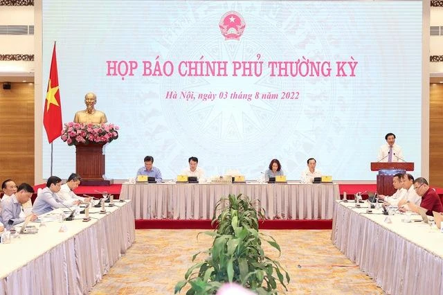 Họp báo Chính phủ thường kỳ chiều 3-8. Ảnh: TP Họp báo Chính phủ thường kỳ chiều 3-8. Ảnh: TP