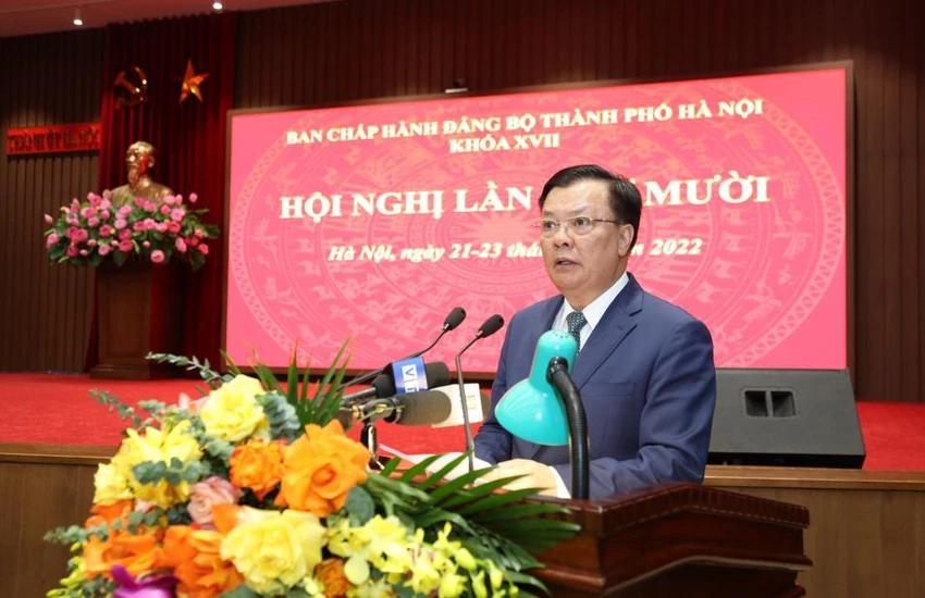 Bí thư Thành uỷ Hà Nội Đinh Tiến Dũng. Ảnh: VPTU
