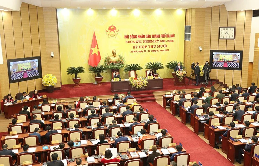 Kỳ họp 10, HĐND TP Hà Nội khai mạc sáng nay 7-12. Ảnh: TP Kỳ họp 10, HĐND TP Hà Nội khai mạc sáng nay 7-12. Ảnh: TP