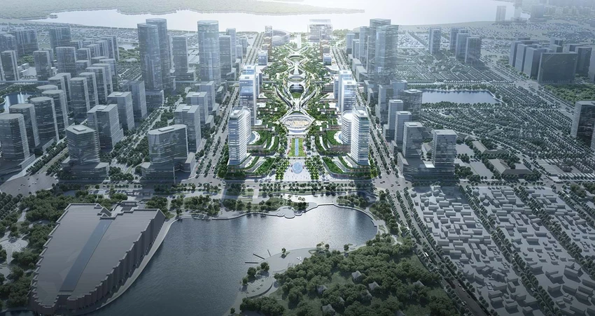"Dải Ngân hà xanh Thăng Long" - phương án giành giải A chung cuộc tại Cuộc thi tuyển Ý tưởng quy hoạch, kiến trúc tổng thể Khu trụ sở làm việc các bộ, ngành trung ương tại khu vực Tây Hồ Tây (Ảnh: CDC) "Dải Ngân hà xanh Thăng Long" - phương án giành giải A chung cuộc tại Cuộc thi tuyển Ý tưởng quy hoạch, kiến trúc tổng thể Khu trụ sở làm việc các bộ, ngành trung ương tại khu vực Tây Hồ Tây (Ảnh: CDC)