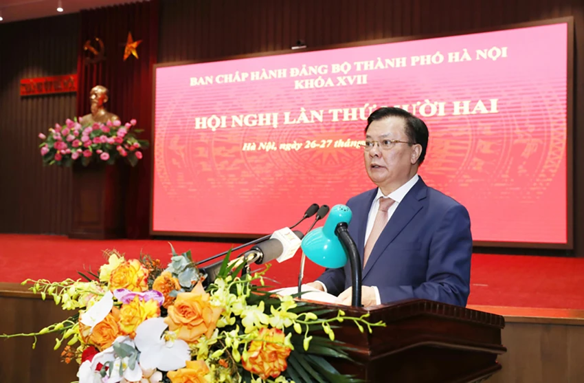 Bí thư Thành ủy Hà Nội Đinh Tiến Dũng. Ảnh: TP Bí thư Thành ủy Hà Nội Đinh Tiến Dũng