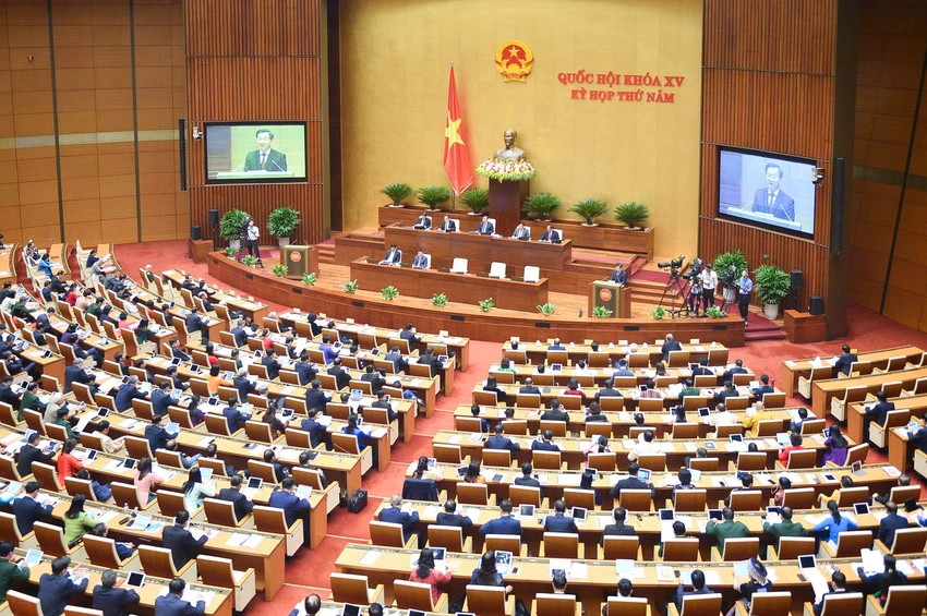 Kỳ họp 5, Quốc hội khoá XV đã chính thức khai mạc sáng nay 22-5. Kỳ họp 5, Quốc hội khoá XV đã chính thức khai mạc sáng nay 22-5.