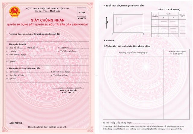 Mẫu sổ đỏ, sổ hồng mới chỉ còn 2 trang, có thêm mã QR để chống làm giả