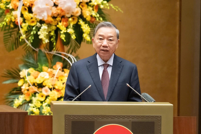 Tổng Bí thư Tô Lâm phát biểu chỉ đạo tại hội nghị. Ảnh: QUỐC HỘI tong-bi-thu-to-lam-1.jpg