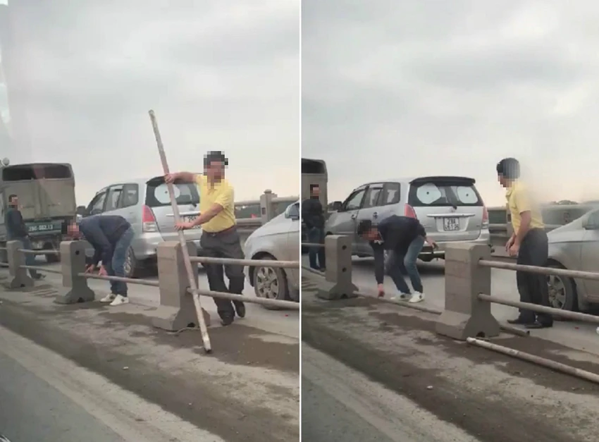 Đi sai làn, tài xế ô tô tháo cả dải phân cách để thoát ảnh 1