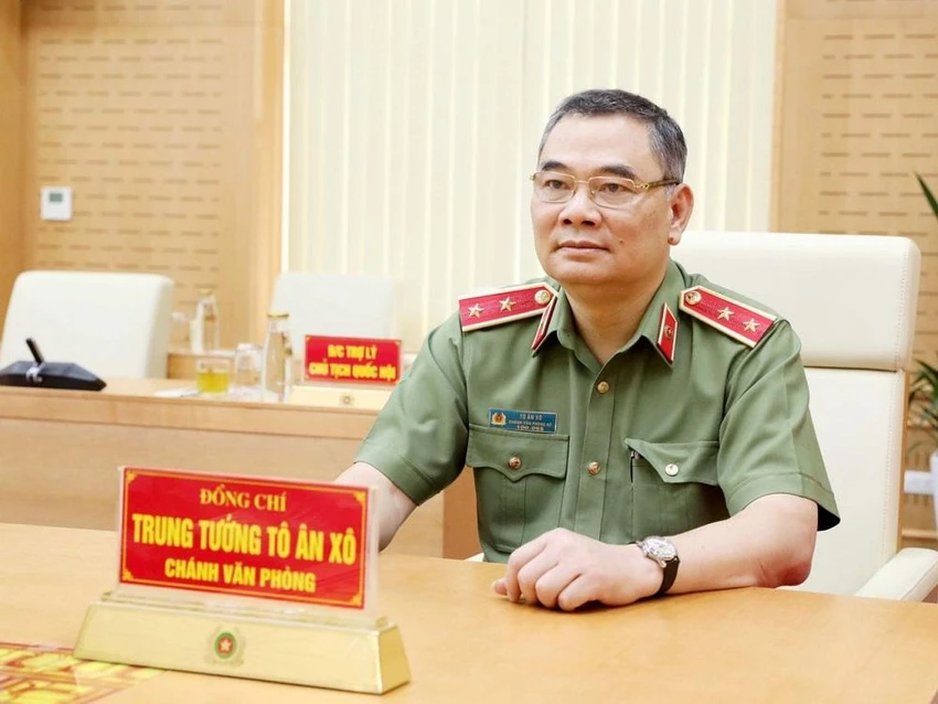 Trung tướng Tô Ân Xô, Chánh Văn phòng kiêm Người phát ngôn Bộ Công an. Ảnh: BCA Trung tướng Tô Ân Xô, Chánh Văn phòng kiêm Người phát ngôn Bộ Công an. Ảnh: BCA