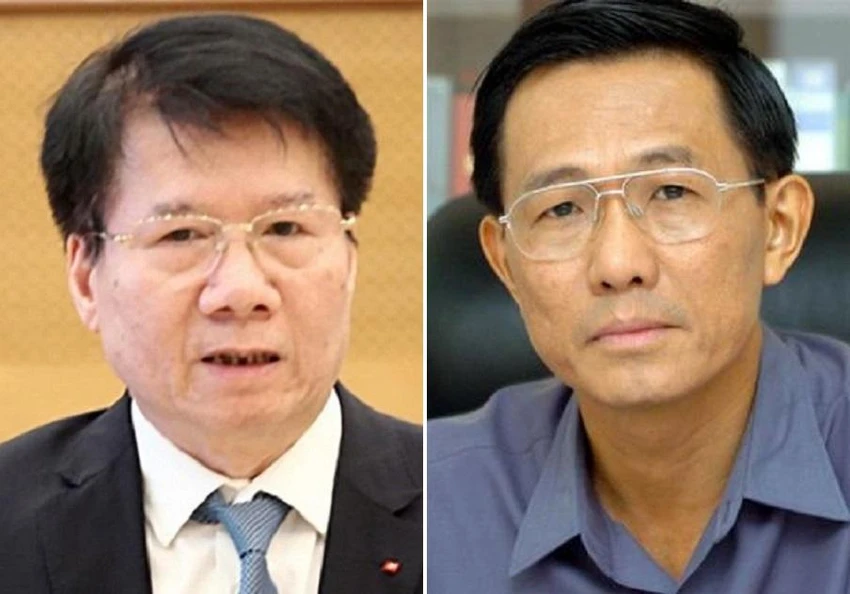 Hai cựu thứ trưởng Bộ Y tế Trương Quốc Cường (trái) và Cao Minh Quang. Ảnh: T.H Hai cựu thứ trưởng Bộ Y tế Trương Quốc Cường (trái) và Cao Minh Quang. Ảnh: T.H
