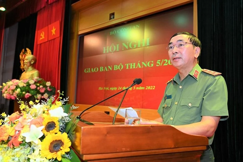 Thứ trưởng Trần Quốc Tỏ phát biểu tại hội nghị. Ảnh: BCA