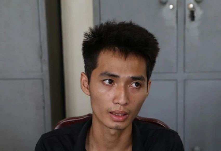 Nguyễn Trường Giang tại cơ quan công an. Ảnh: CA Nguyễn Trường Giang tại cơ quan công an. Ảnh: CA