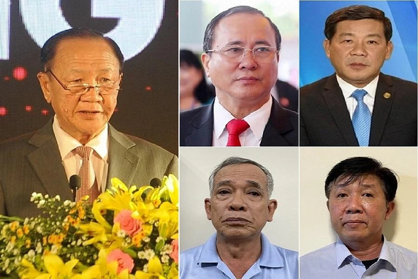 28 bị cáo, gồm hàng loạt cựu lãnh đạo tỉnh Bình Dương, hầu tòa trong vụ án bán rẻ ‘đất vàng’ gây thiệt hại ngân sách hơn 5.700 tỉ đồng. Ảnh: T.H 28 bị cáo, gồm hàng loạt cựu lãnh đạo tỉnh Bình Dương, hầu tòa trong vụ án bán rẻ ‘đất vàng’ gây thiệt hại ngân sách hơn 5.700 tỉ đồng. Ảnh: T.H