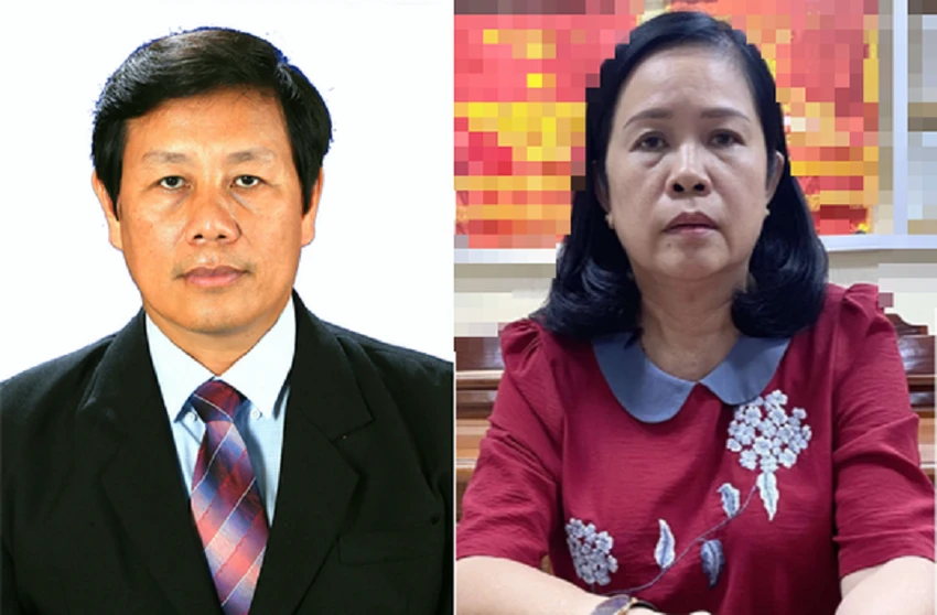 Hai bị can Bùi Thị Lệ Phi (phải) và Cao Minh Chu. Ảnh: CACC