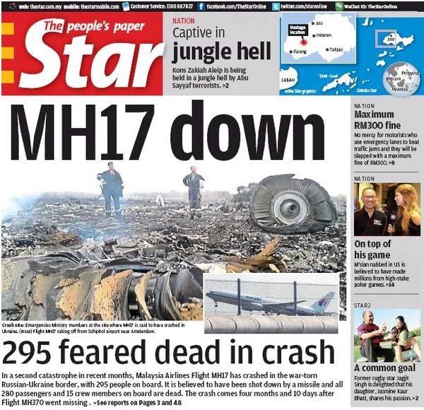 MH17: Báo chí phương Tây đồng loạt đổ lỗi cho Nga ảnh 3 MH17: Báo chí phương Tây đồng loạt đổ lỗi cho Nga ảnh 3