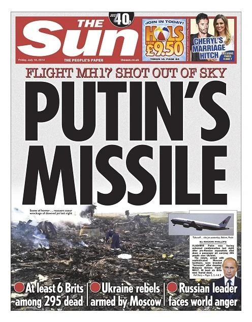 MH17: Báo chí phương Tây đồng loạt đổ lỗi cho Nga ảnh 4 MH17: Báo chí phương Tây đồng loạt đổ lỗi cho Nga ảnh 4