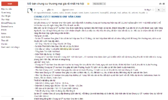Bất động sản “khủng bố” điện thoại, email để "vợt" khách ảnh 2 Bất động sản “khủng bố” điện thoại, email để "vợt" khách ảnh 2