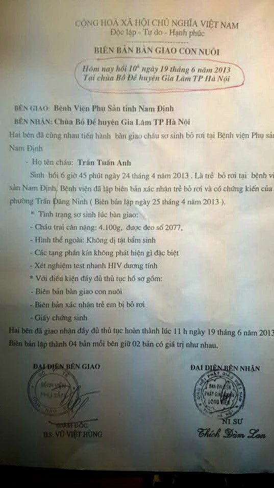 Các cơ quan chức năng Hà Nội làm rõ việc “bán trẻ ở chùa Bồ Đề” ảnh 2 Các cơ quan chức năng Hà Nội làm rõ việc “bán trẻ ở chùa Bồ Đề” ảnh 2