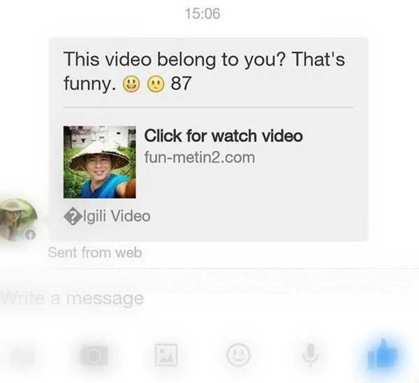 Tin nhắn kèm liên kết video có ảnh đại diện của người nhận - Ảnh: Facebook Anton Dat Tin nhắn kèm liên kết video có ảnh đại diện của người nhận - Ảnh: Facebook Anton Dat