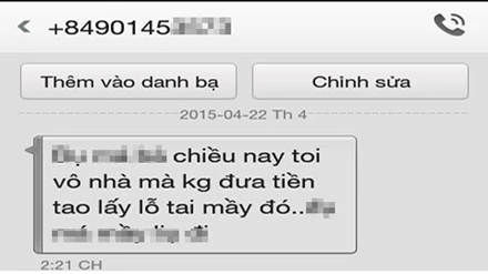 Tin nhắn đe dọa.
