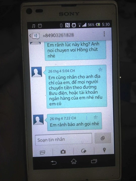 Không ít người nhắn tin đến chị Hồng để xin số tài khoản ngân hàng nhằm lừa gạt. Không ít người nhắn tin đến chị Hồng để xin số tài khoản ngân hàng nhằm lừa gạt.