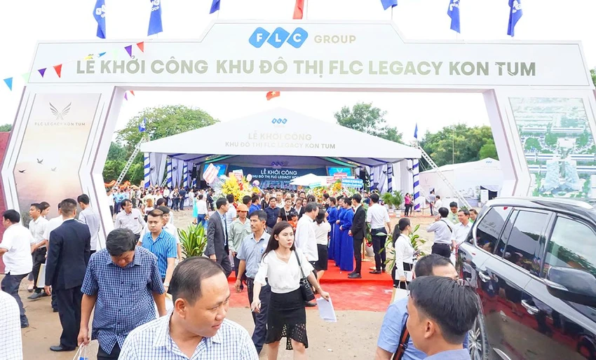 Trong ảnh là lễ khởi công dự án khu đô thị khác của FLC tại TP Kon Tum.