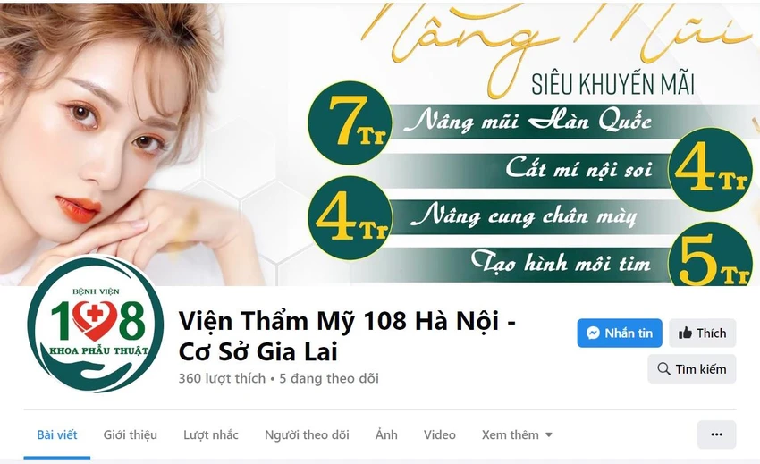 Cơ sở Viện thẩm Mỹ 108 Hà Nội - Cơ sở Gia Lai hoạt động chui nhưng quảng cáo công khai, thực hiện nhiều thủ thuật phẫu thuật thẩm mỹ. Cơ sở Viện thẩm Mỹ 108 Hà Nội - Cơ sở Gia Lai hoạt động chui nhưng quảng cáo công khai, thực hiện nhiều thủ thuật phẫu thuật thẩm mỹ.