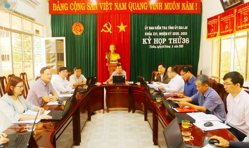 UBKT Tỉnh ủy Gia Lai yêu cầu xử lý các tổ chức đảng vi phạm. Ảnh: ĐV. UBKT Tỉnh ủy Gia Lai yêu cầu xử lý các tổ chức đảng vi phạm. Ảnh: ĐV.