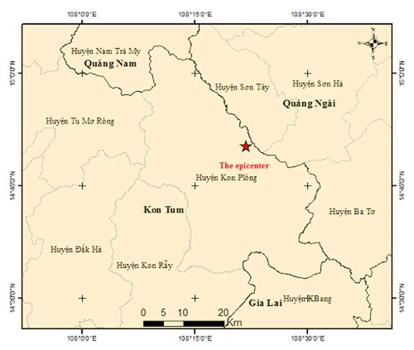Trận động đất mạnh ở Kon Tum
