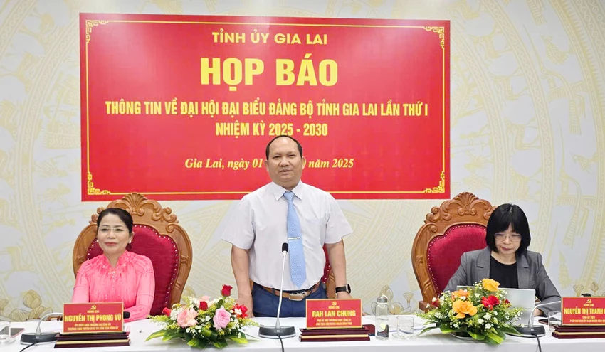 Tỉnh ủy Gia lai họp báo, cung cấp thông tin chính thức về Đại hội Đại biểu Đảng bộ tỉnh Gia Lai lần thứ I, nhiệm kỳ 2025- 2030.