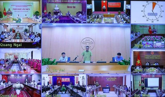 Hội nghị kết nối trực tuyến tới 33 tỉnh, thành phố trực thuộc Trung ương đang có các dự án giao thông quan trọng, dự án giao thông trọng điểm. Ảnh: NHẬT BẮC