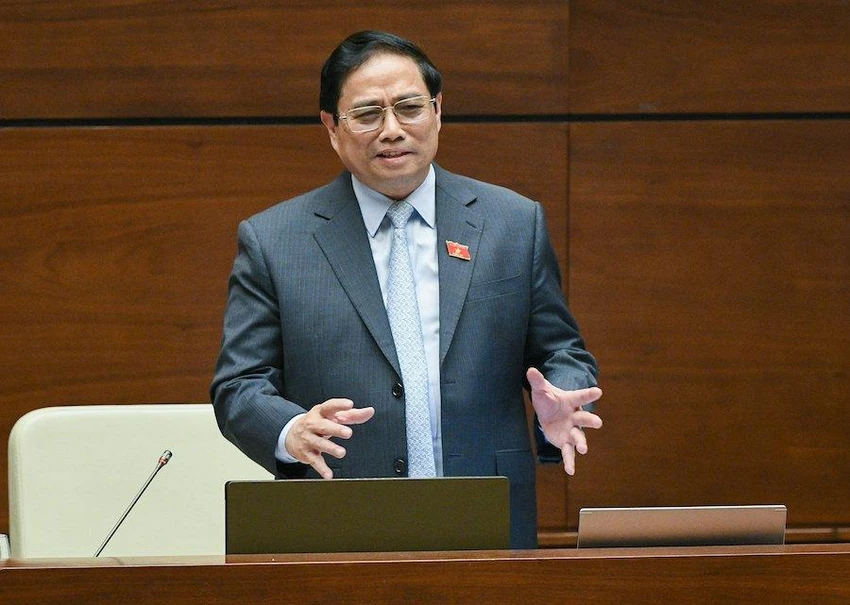 Thủ tướng Phạm Minh Chính trả lời chất vấn các đại biểu Quốc hội chiều 3-11. Ảnh: PHẠM THẮNG Thủ tướng Phạm Minh Chính trả lời chất vấn các đại biểu Quốc hội chiều 3-11. Ảnh: PHẠM THẮNG